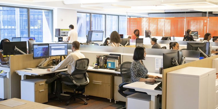 NYCEDC employees working in the office
