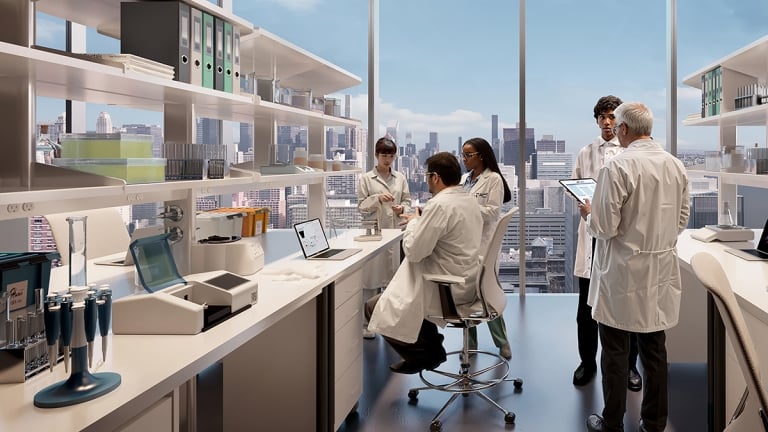 Rendering of researchers in SPARC lab. Credit: SOM/ Miysis.