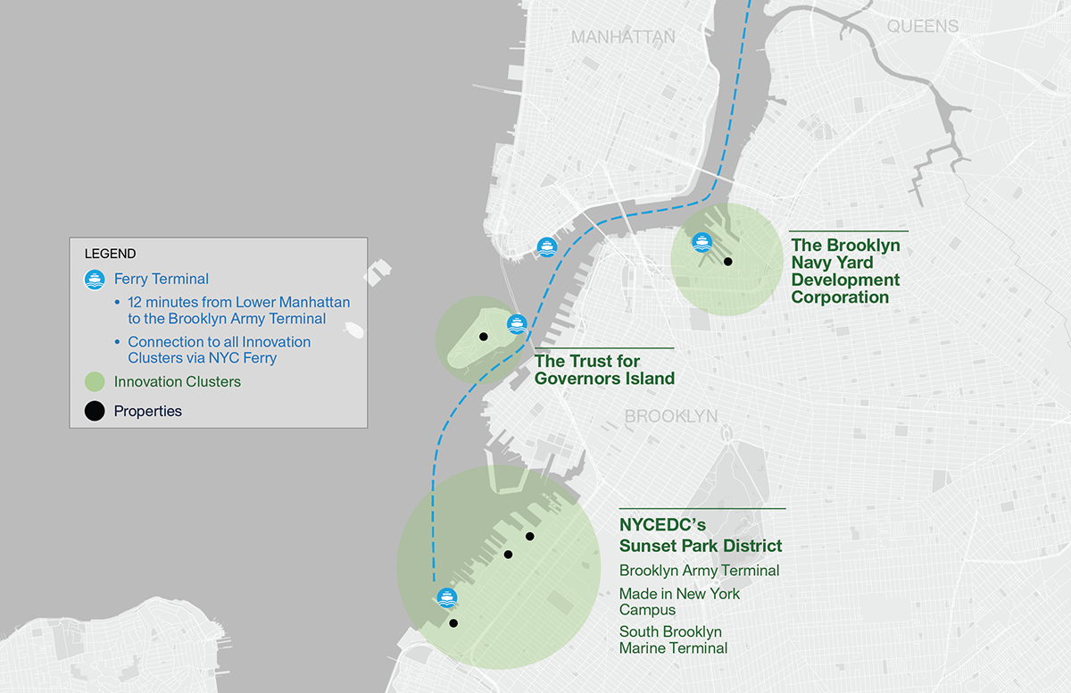 Map of the “Harbor Climate Collaborative” that exists along the East River and extending into New York Harbor.